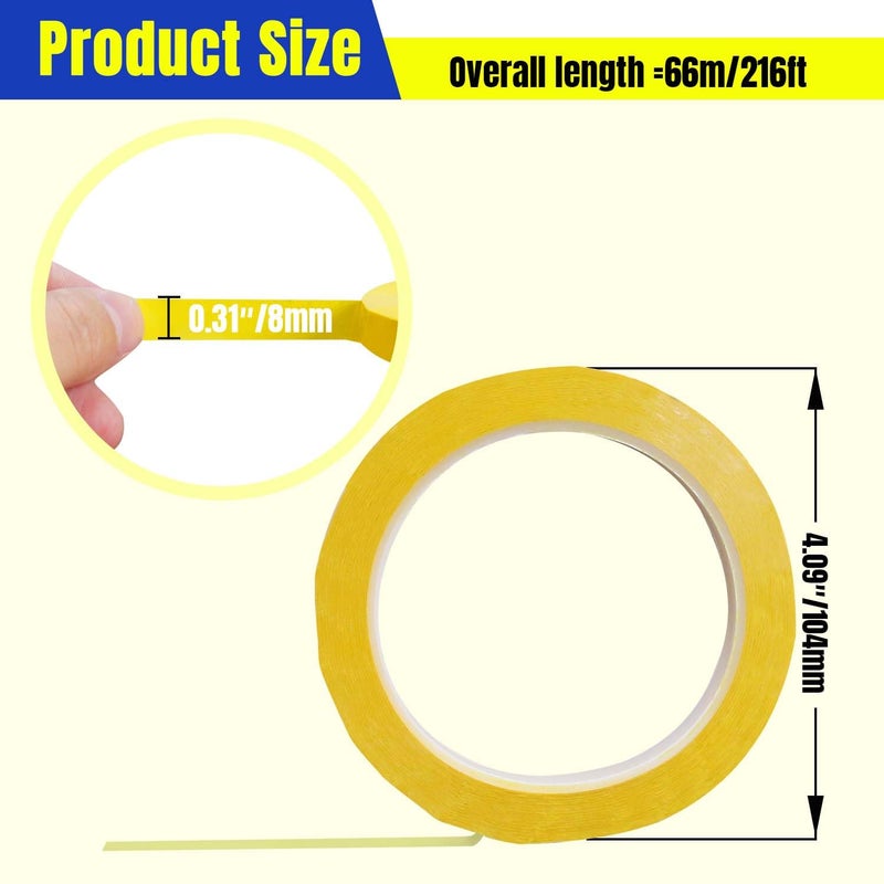 QIMAOO 5 Rolls 2/5" Whiteboard Tape Line 10mm Thin Dry Erase Board Tape Lines Pinstripe Tape, Thin White Board Tape for Graphic Chart Art Tape Grid Marking, 216ft Per Roll - Image 2